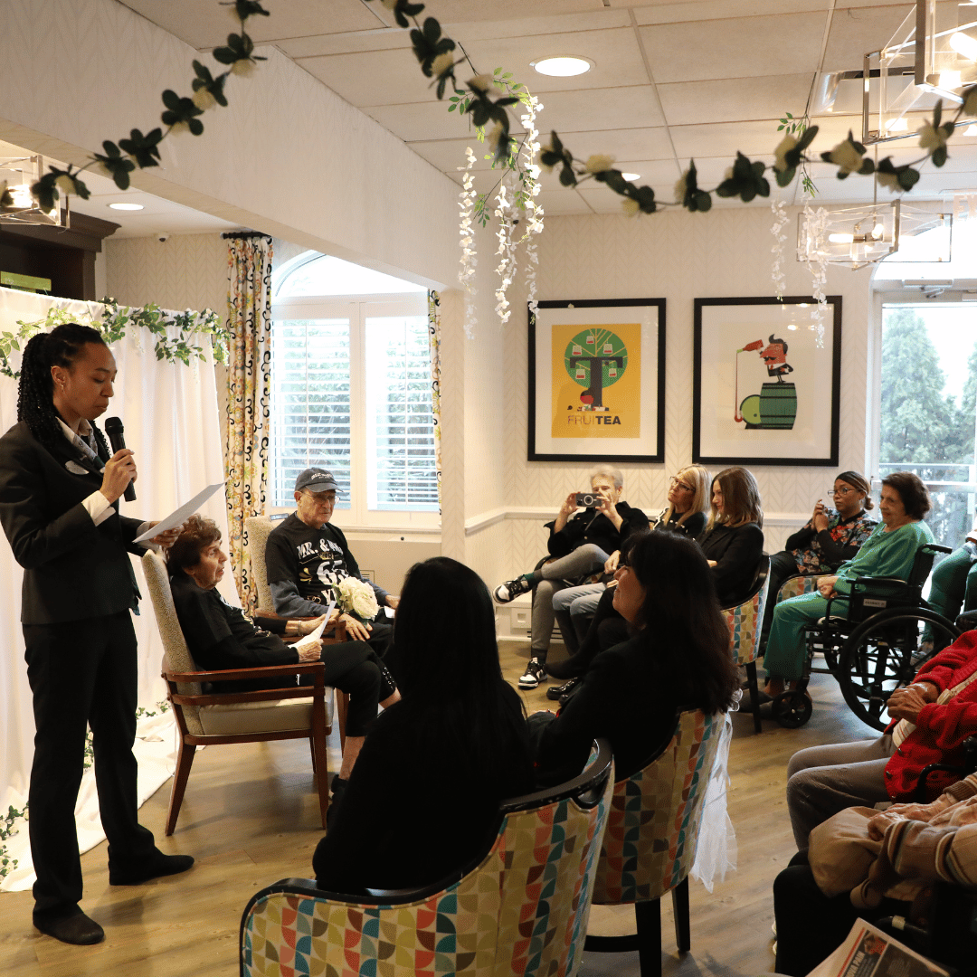 Residents of East Meadow came out to support them as they renewed their vows