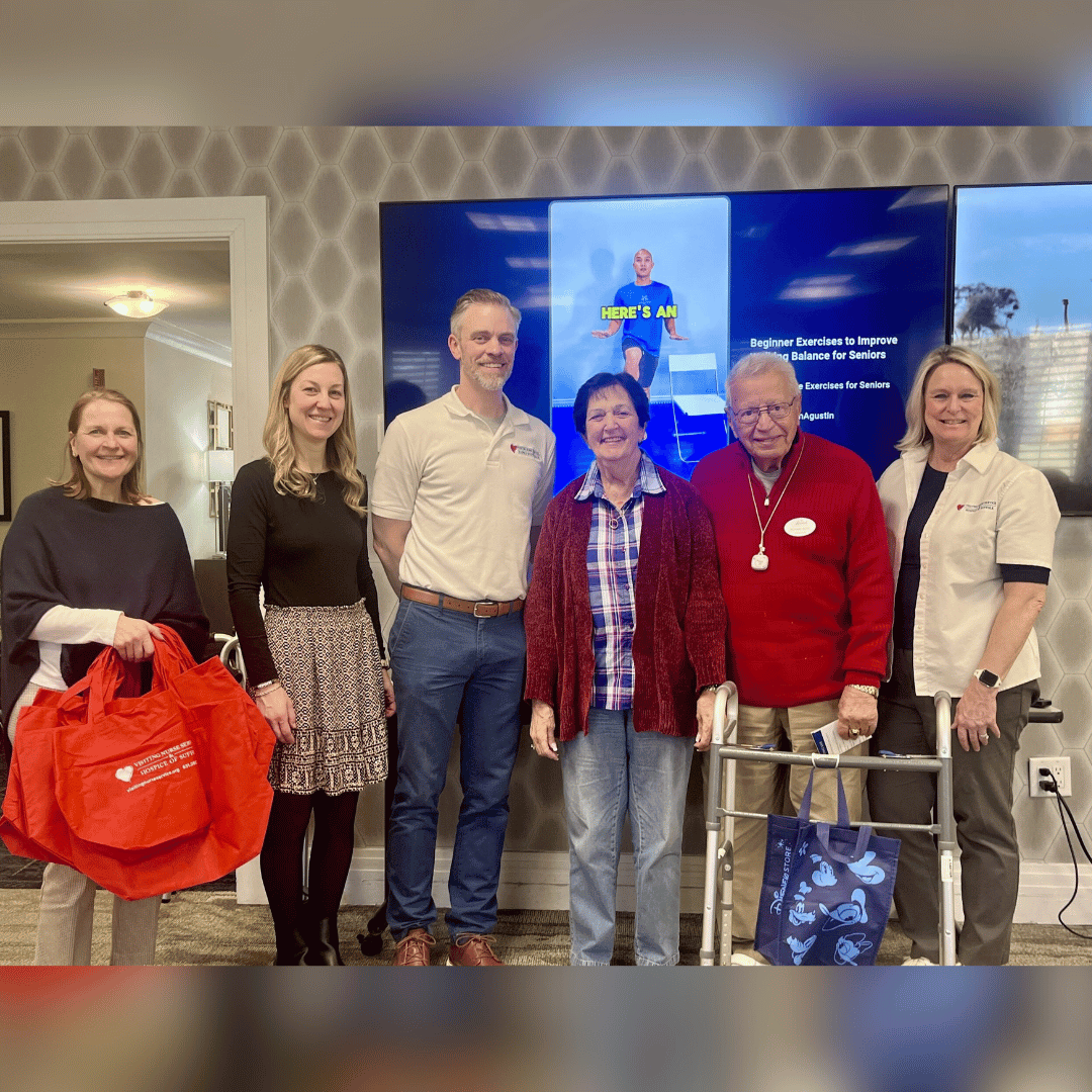 Seniors pose with speakers from fall prevention workshop East Northport