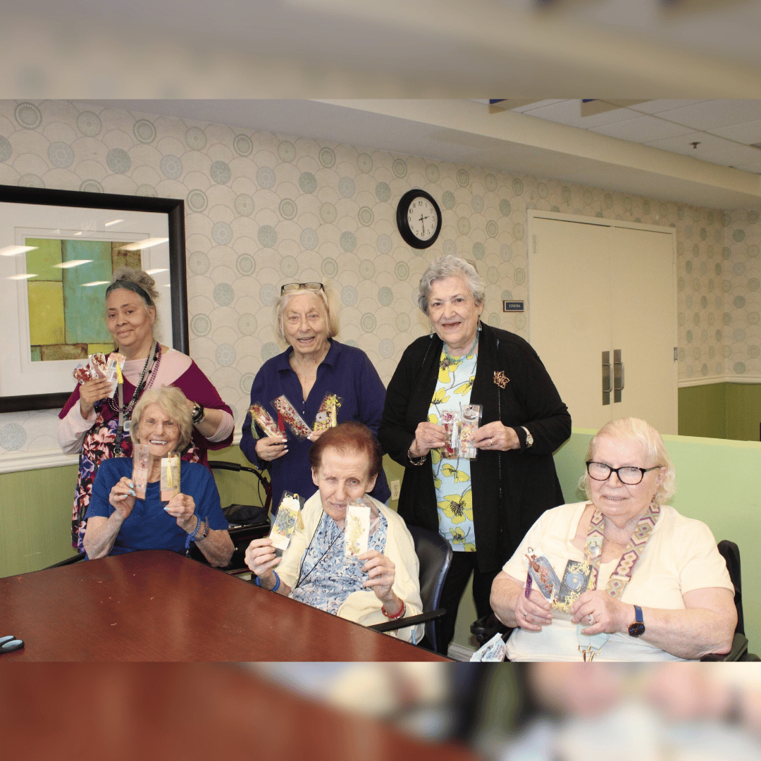 Residents enjoyed the immersive floral experience at The Bristal at Lynbrook