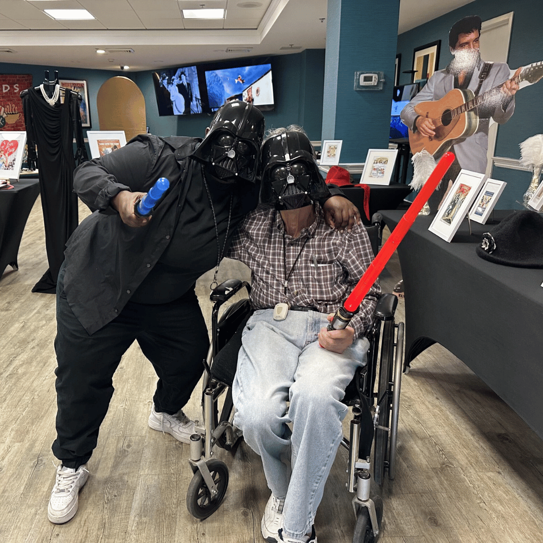 Residents dress in Star Wars regalia to celebrate the history of cinema at The Bristal at Westbury