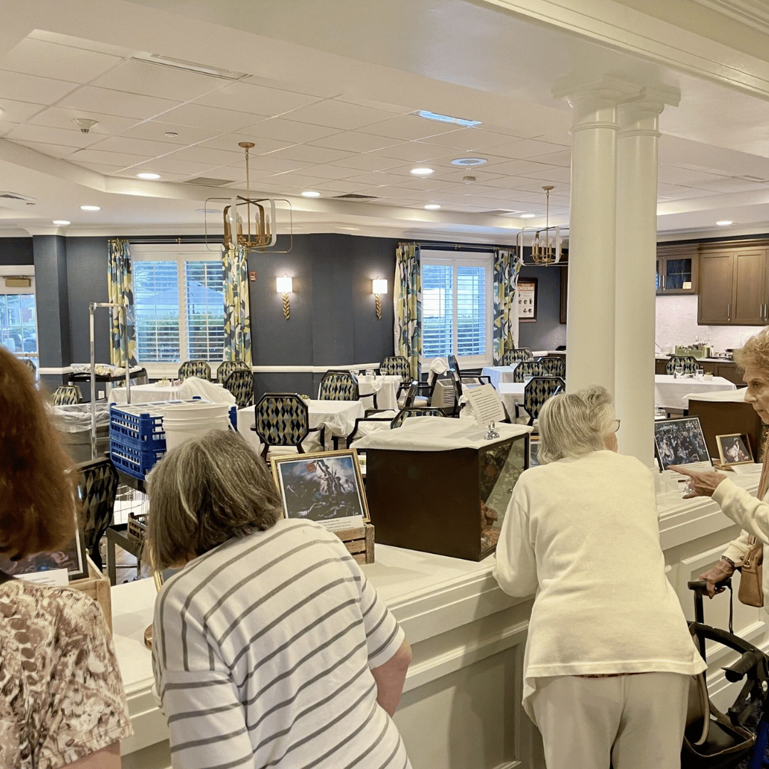 An immersive art gallery was displayed in the dining room at East Northport