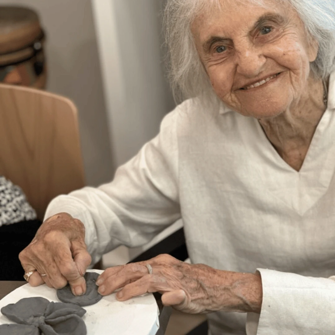 The Bristal at York Avenue creative haven provides a creative outlet for this resident to sculpt