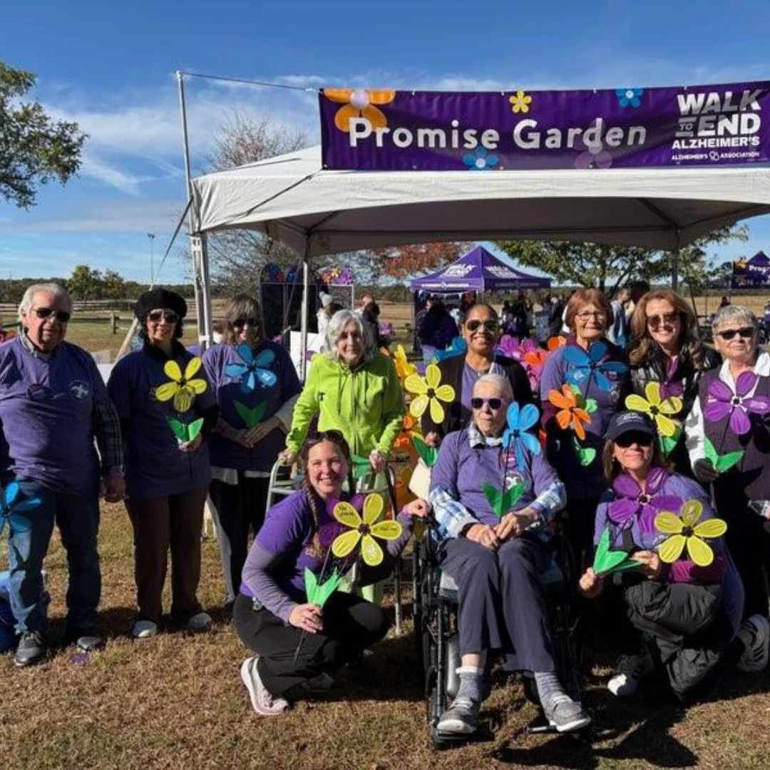 Team members, residents, family, and friends come together to raise money and walk for research, support, and awareness