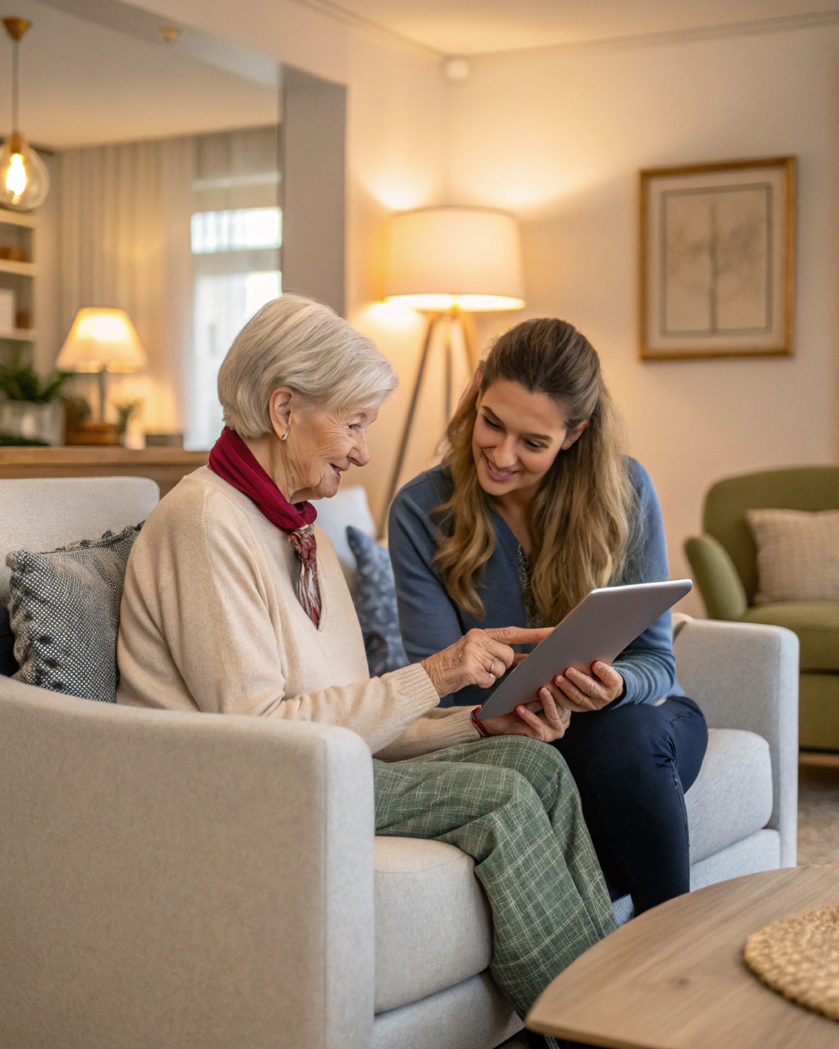 Team member and residnet of The Bristal sit together